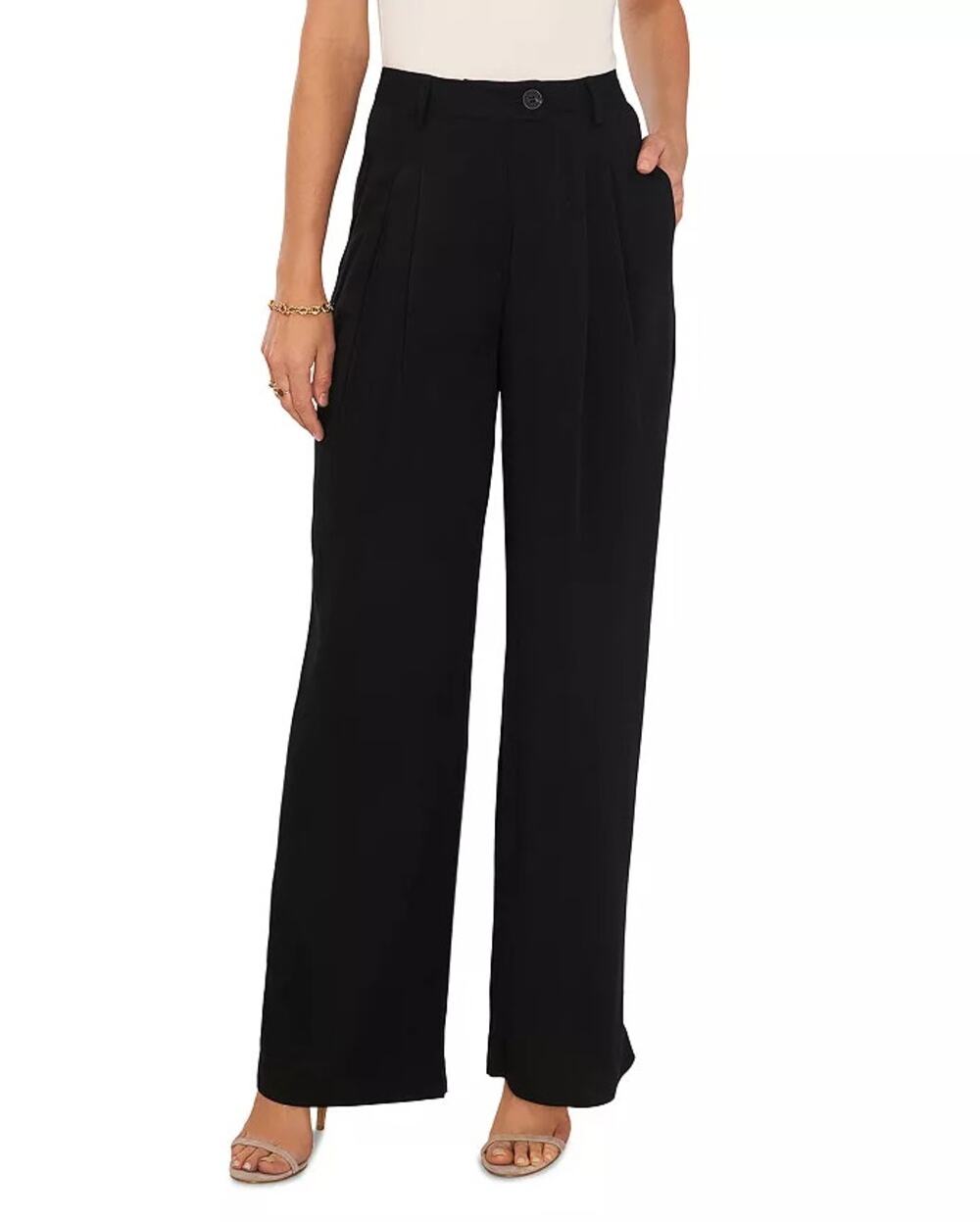 New 1. State Black Bon Voyage Pleated Pants Size 16